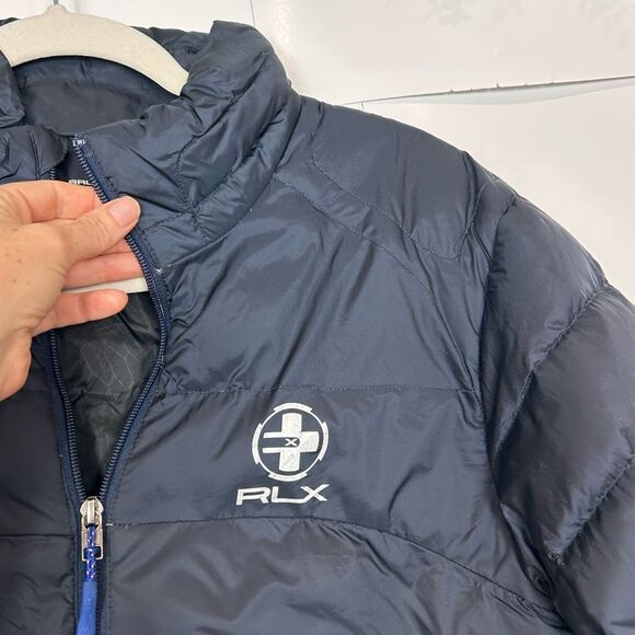 Ralph Lauren RLX Puffer Jacket Mens Medium Navy Blue Goose Down Puffer Full Zip - Picture 8 of 16